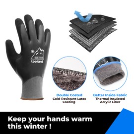 Waterproof Winter Work Gloves for Men and Women, Touchscreen, Freezer Gloves, Thermal Insulated, for Cold Weather