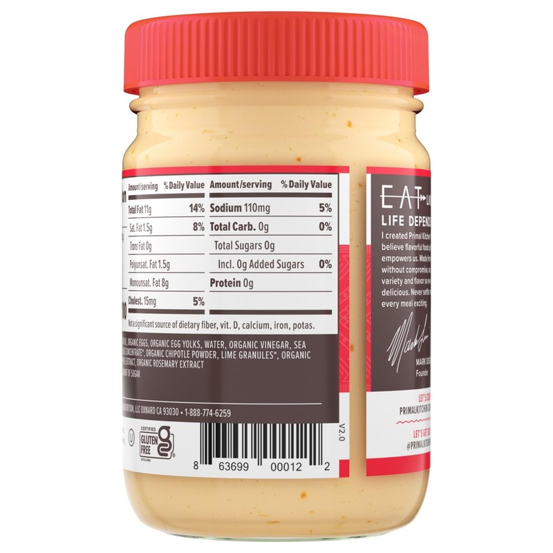 Primal Kitchen Chipotle Lime Mayo made with Avocado Oil, Whole30