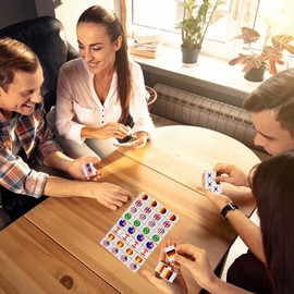 Mahjong Tile Set | 64X Escape Game Tiles - Portable Matching Blocks Table Card Playset for Birthday Kids Leisure Home Outdoor Gathering Family Indoor Adults Seaside