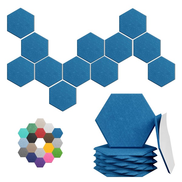 Hexagonal Acoustic Panels-18 Pack High-Density Sound Absorbing Panels 12"X10"X0.4" for