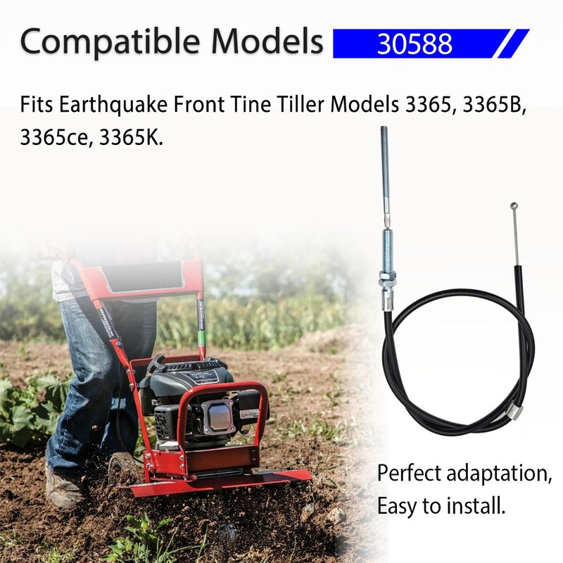 30588 Front Tine Tiller Cable - Compatible with Earthquake 20908/20970