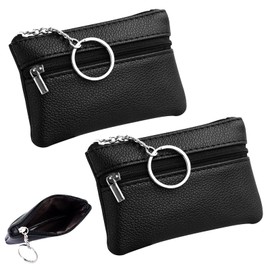 FDJZXW Key Bag 2 Key Case Key Case Excellent Wear Resistance and Water Resistance Women and Men Key Cases with Zip for Men and Women Black, black