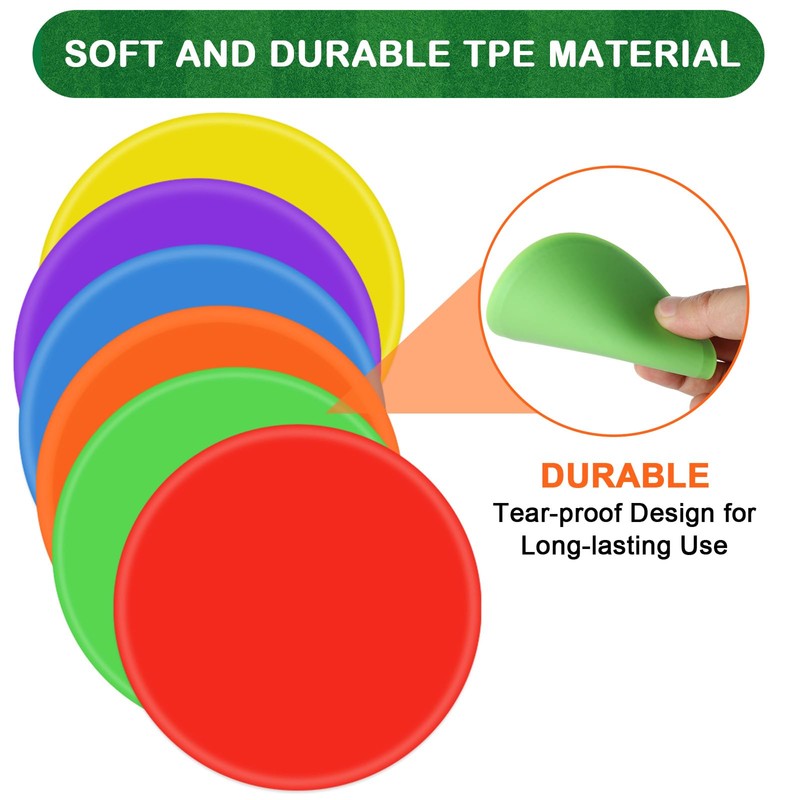TuXHui 4 Inch Poly Spot Markers for Gym Floor, Non-Slip