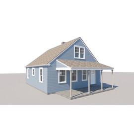 3 Bedroom House Plans with Loft DIY Home Building Project Guest Cottage 840 sq/ft