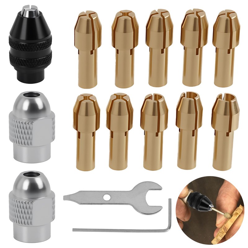 YENOVO 25 Pcs Drill Chuck Collet Set Compatible with Dremel