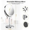 Deiovwxs Lighted Makeup Mirror 3000 mAh Rechargeable Double Sided Magnifying