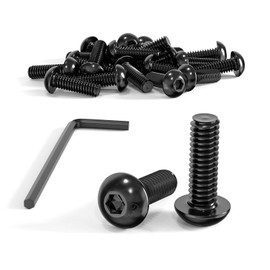 ORTAVA Pack of 20 M4 x 12 round head screws, ISO 7380, flat head screws, hexagon socket carbon steel, full thread with Allen keys