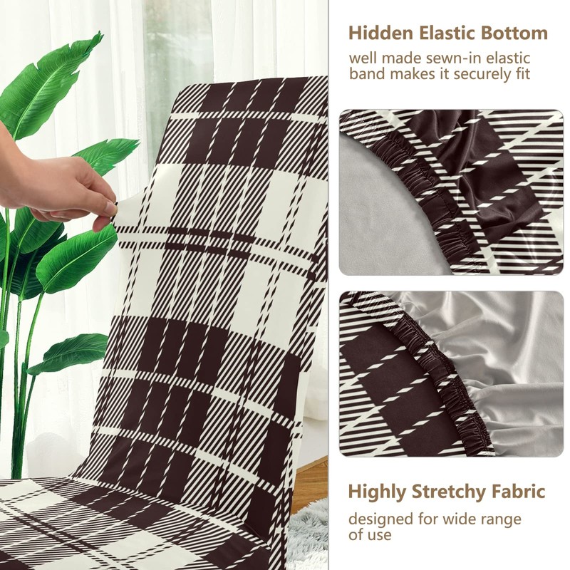 xigua Chair Covers 4 Pack,Dining Chair Slipcover Washable Removable for