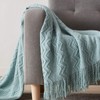 BOURINA Textured Solid Soft Sofa Throw Couch Cover Knitted Decorative