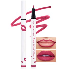 Kaely Kaely Pink Matte Lip Tint Stain Marker Pen,2in1 Liquid Lipstick & Lip Liner Pencil,Long Lasting Waterproof 24 Hour Lip gloss for Women,tinta para labios labiales mate 24 horas originales,02