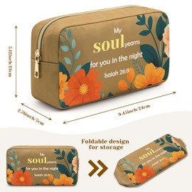 Religious Birthday Gifts Makeup Bag Catholic Spiritual Gifts for Women Positive Affirmation Pouch Religious Keepsake Christian Pouch for Her Mom Friends Female Coworker Sister Valentine's Day Present