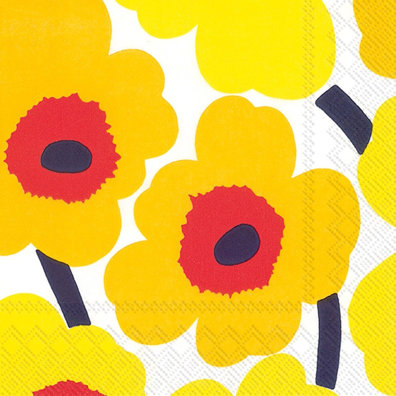 Boston International C552671 Ihr Marimekko Floral Beverage Paper Napkins, 5"