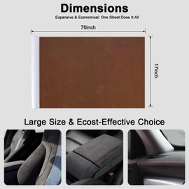 RadiantDecor Premium Dark Brown Suede Fabric Wrap, 17x70 inch Suede Wrap for Car Interior - Self-Adhesive Microfiber and Synthetic Leather, Stretchable Interior Film for Car and Home Decor