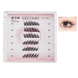 GECOMO Lower False Eyelashes, Partial False Eyelashes, Straight Pita Eyelashes, Natural False Eyelashes, No Glue Required Lower Eyelashes, False Eyelashes with Glue #G6004