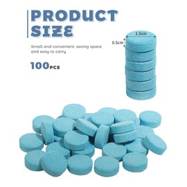 UNLRAE 100PCS Windshield Washer Fluid,Car Accessories Windshield Washer Tablets,Fluid Concentrated Clean Tablets,Automotive Glass Cleaner Solid Effervescent Tablet,Remove Glass Stains,Clear Vision