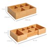 HOMCOM Storage Box Drawers Organiser Extendable Bamboo Natural 24.6 x