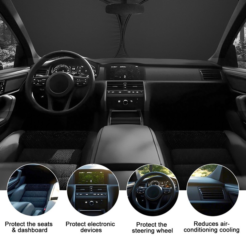 Gmphix Sun Protection Car Windscreen 140 x 70 cm, Windscreen