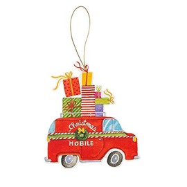 Caspari Christmas Rush Decorative Die-Cut Gift Tags, 20 Included