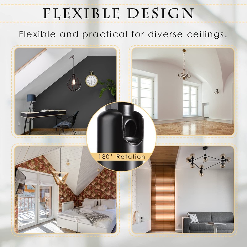 Tondiamo 4 Pcs Black Sloped Ceiling Light Adapter 180 Degree