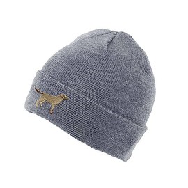 The House Of Dog Golden Yellow Labrador Retriever Owner Gift. Classic Cuffed Unisex Beanie Ski Hat with Embroidered Design. Grey