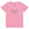 Pink Angel Girls’ 2-Pack Ribbed Tees – Sparkly Rhinestone Graphic