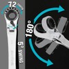 DURATECH 4-in-1 Flex-Head Reversible Ratcheting Box Wrench Set, SAE, 2-Piece,