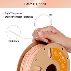 ERYONE PLA Plus Filament for 3D Printer 1.75mm +/-0.03mm, 3D Printing Filament PLA+ 1kg(2.2LBS)/Spool, Skin Color
