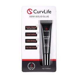 Curvlife Super Strong Nail Glue 15g for Press On Nails - Quick Drying, Semi Solid, Long Lasting, No UV Light Needed