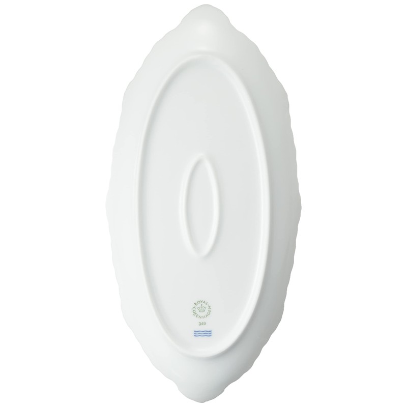 Royal Copenhagen 1017282 White Fluted Half Lace Pickle Dish Plate,