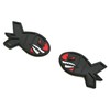 Pair Red Eye Flying Tiger Shark Emblem Custom 3D Badge