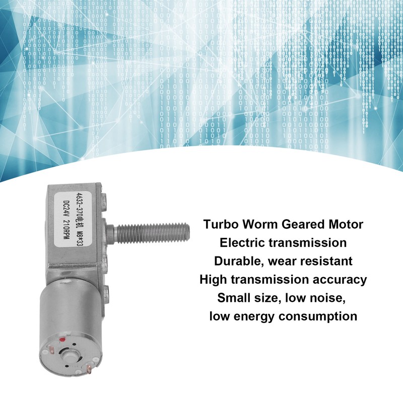 Turbo Worm Geared Motor High Torsion Micro Gearbox DC24V M8x33mm