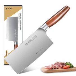 ZHANG XIAO QUAN SINCE 1628 7 "Cleaver Knife, 40Cr13 Meat Cleaver Chinese Chopper Slicing Knife with Stainless Steel Handle