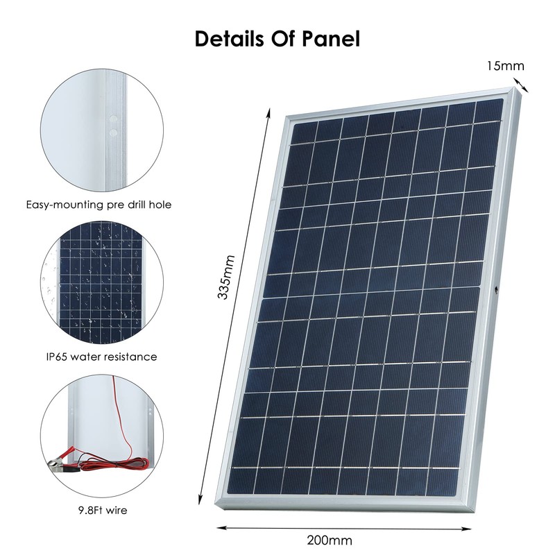 Lixada - Juego de paneles solares portátiles de 30 W,