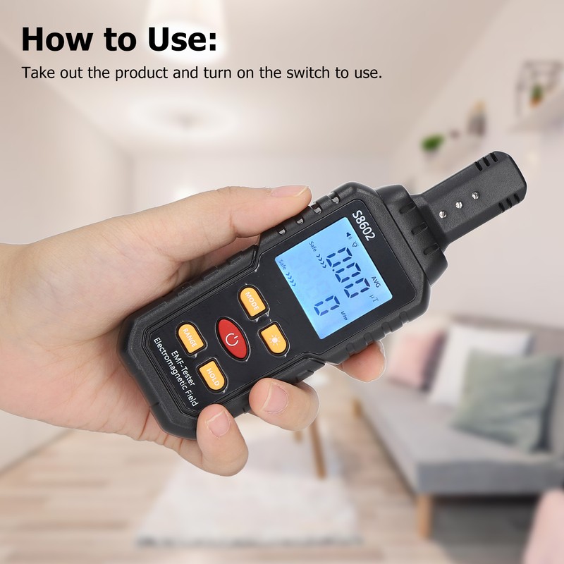 EMF Detector Electromagnetic Radiation Tester Magnetic Field Meter Digital Display