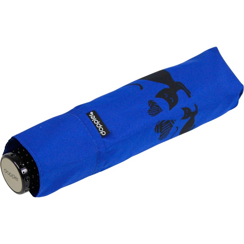 Doppler Havana Fancy Cat Fibre Pocket Umbrella, blue