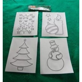 Reusable sticky Stencils for Spray Snow - Christmas Scenes - Holiday 4pc - 7 *9"