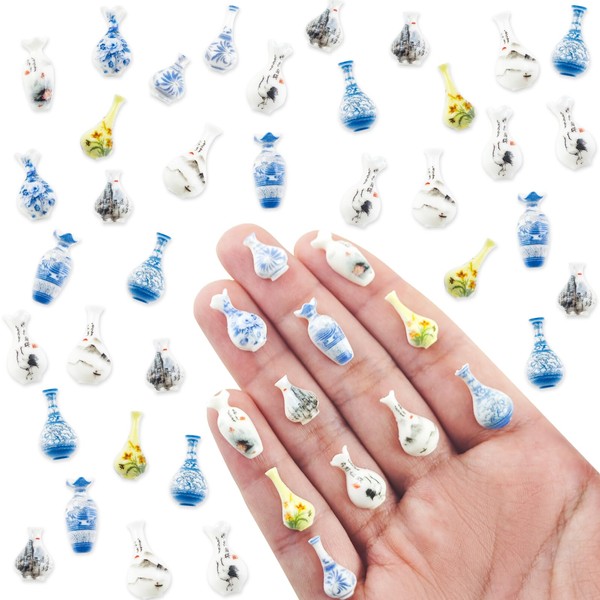 HOMICO 100 Pieces Tiny Vase for Dollhouse Miniatures Resin Things