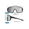 V-SUP Outdoor Lightweight Sport Sunglasses TR90 with Shield Lens (Black