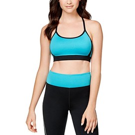 Jessica Simpson The Warm Up Juniors' Colorblocked Spaghetti-Strap Active Bra