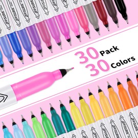 Affisure Permanent Markers, Ultra Fine Point Markers Set, 30 Assorted Colors Work on Wood, Plastic, Paper, Metal, Stone, Glass for the Artist、Kids、Adult, 30 Count