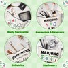 FZkuozougedd Lustige Mahjong-Make-up-Tasche – 4 Stück Glücksmahjong-Fliesen, Geschenke, Reise-Kulturbeutel, Reißverschluss,