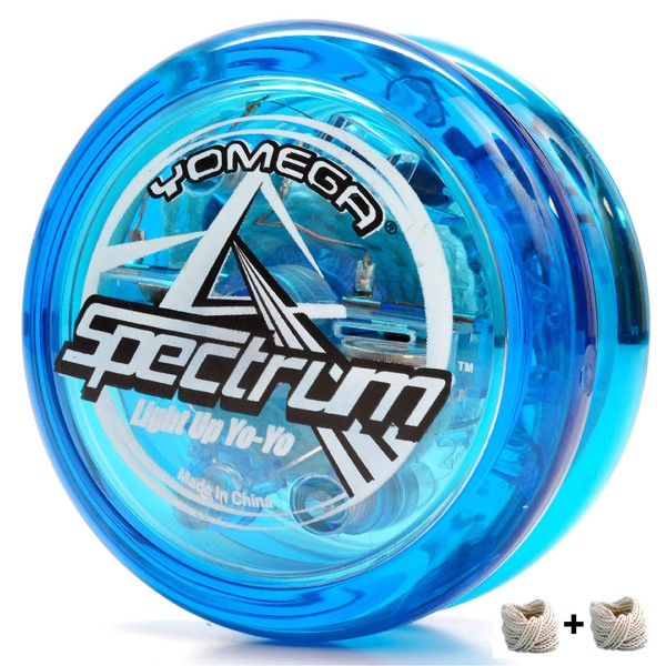 Yomega Spectrum – Light up Fireball Transaxle YoYo with LED Lights for Intermediate, Advanced and Pro Level String Trick Play + Extra 2 Strings & 3 Month Warranty