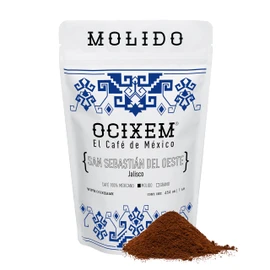 Café Molido OCIXEM San Sebastián del Oeste Jalisco 454g | 100% Arábiga Tostado Medio Oscuro | Notas de Cacao, Nuez y Miel | Café Gourmet de Especialidad | Certificado Kosher | OCIXEM