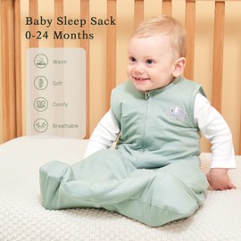 Winter Sleep Sack 0-6 Months 2.5 Tog Sleep Sack Quilted 100% Cotton 2-Way Zipper Unisex Baby Sleep Sack Warm Newborn Sleep Sack 0-3 Months Infant Sleep Sack 3-6 Months Toddler Sleeping Sack (Small)