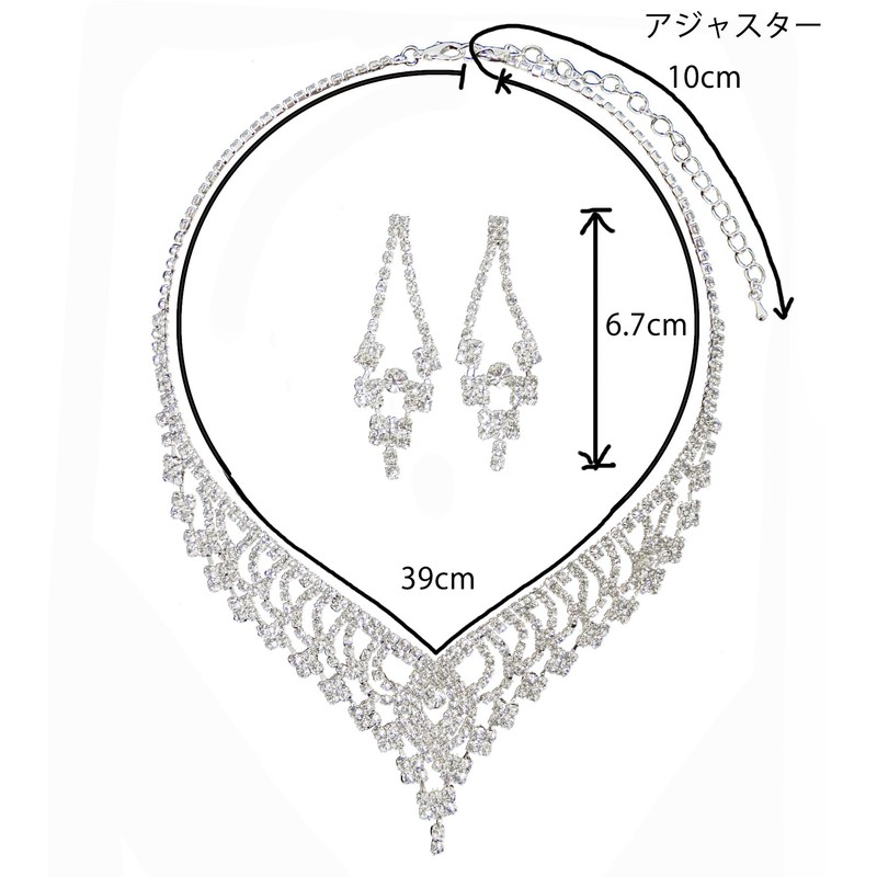 AN SHU Rhinestone Necklace Earrings Set Earrings Set Wedding Wedding
