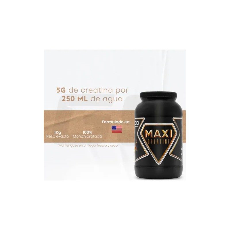 Maxi Creatina Monohidratada 1 Kg 200 Serv Varios Sabores