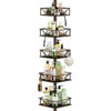 Skycarper 5 Tier Adjustable Corner Shower Caddy Organizer with Hooks,Rustproof