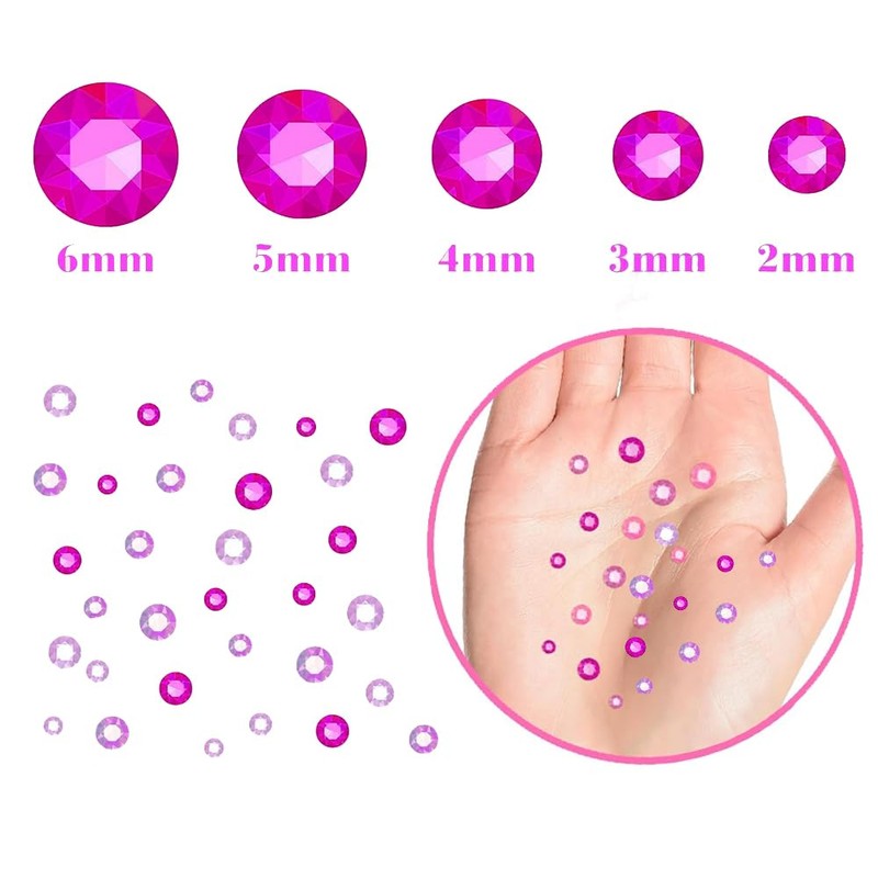 Pink Resin Crafting Mixed Kit with 3 Boxes Rhinestones with