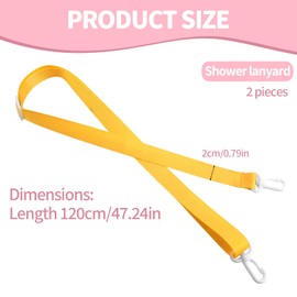 2pcs Drain Lanyard for Shower After Mastectomy or Tummy Tuck, Adjustable Neck Rope Post-Surgery Shower Strap for Drain Bags Post-Mastectomy Must Haves Recovery Accessory (Yellow)