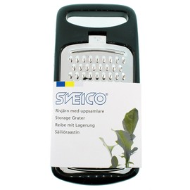 Orthex Mini-Reibe mit Behälter, Edelstahl, schwarz, 16 x 7 x 4 cm